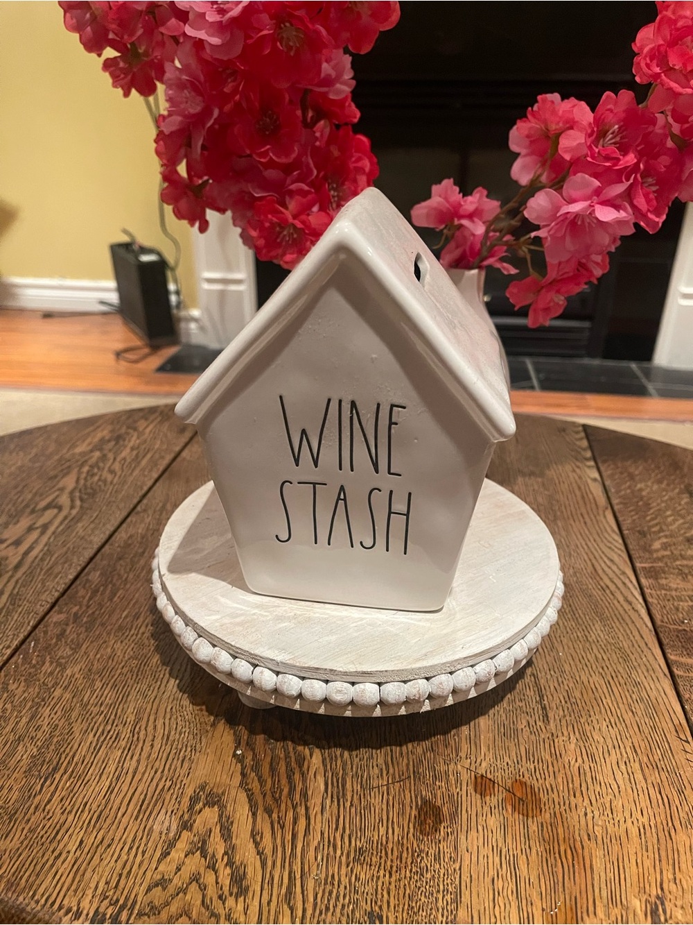 Rae Dunn White 'Wine Stash' Ceramic Piggy Bank